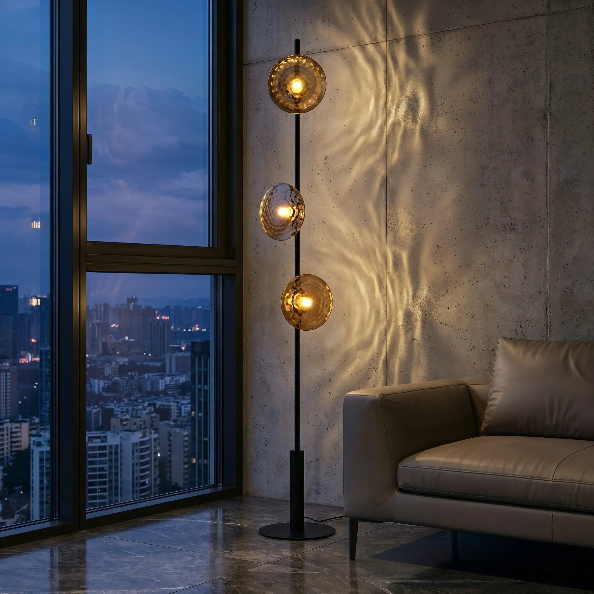 Mirage Architectural Floor Lamp - Textured Glass | Luminor Arc