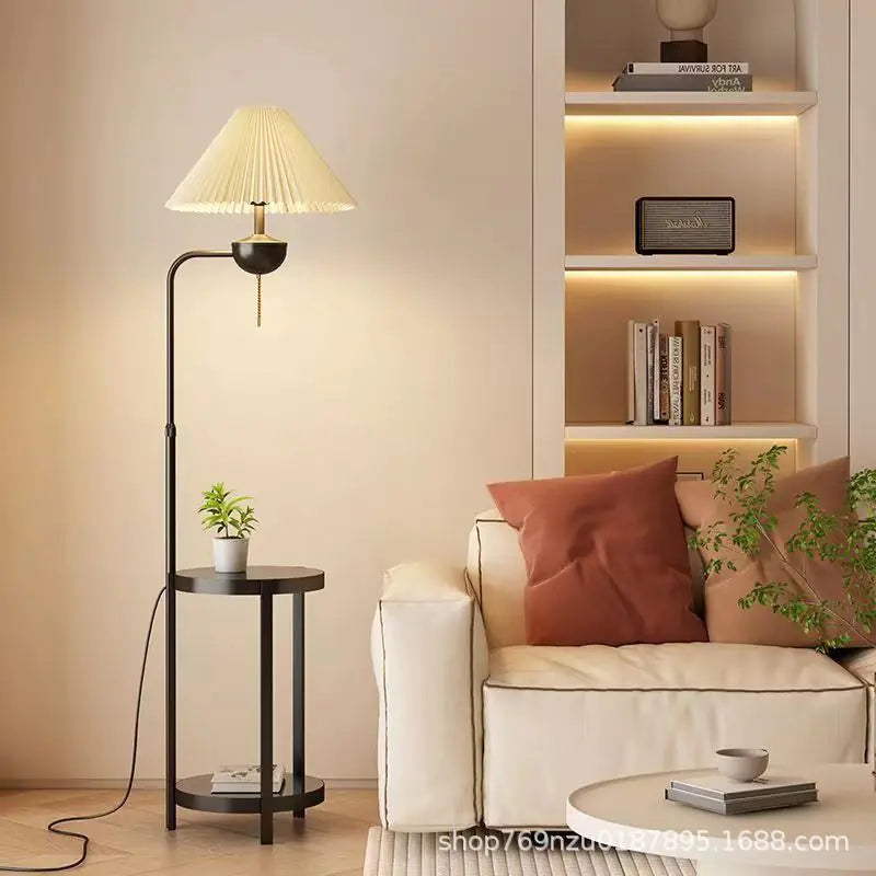 Cream Style Floor Lamp with Wireless Charging Table