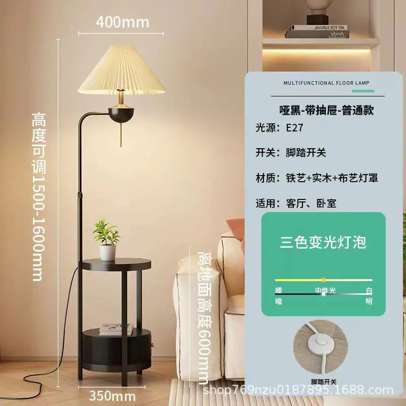 Cream Style Floor Lamp with Wireless Charging Table