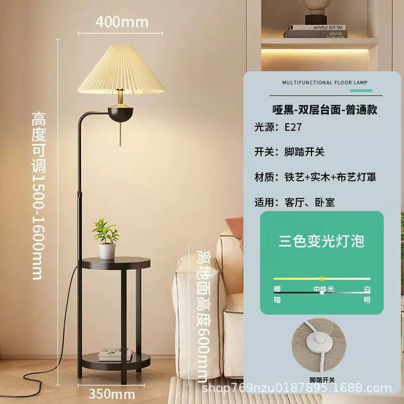 Cream Style Floor Lamp with Wireless Charging Table