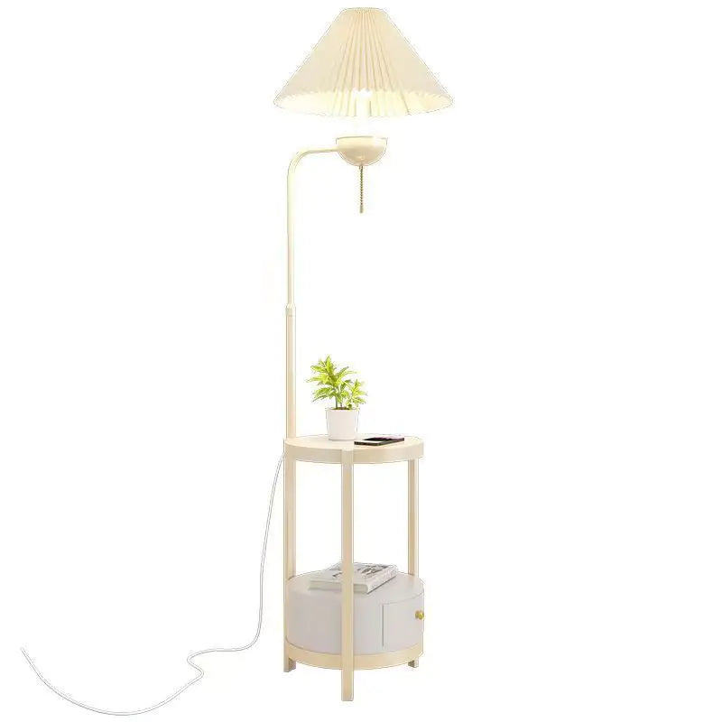 Cream Style Floor Lamp with Wireless Charging Table